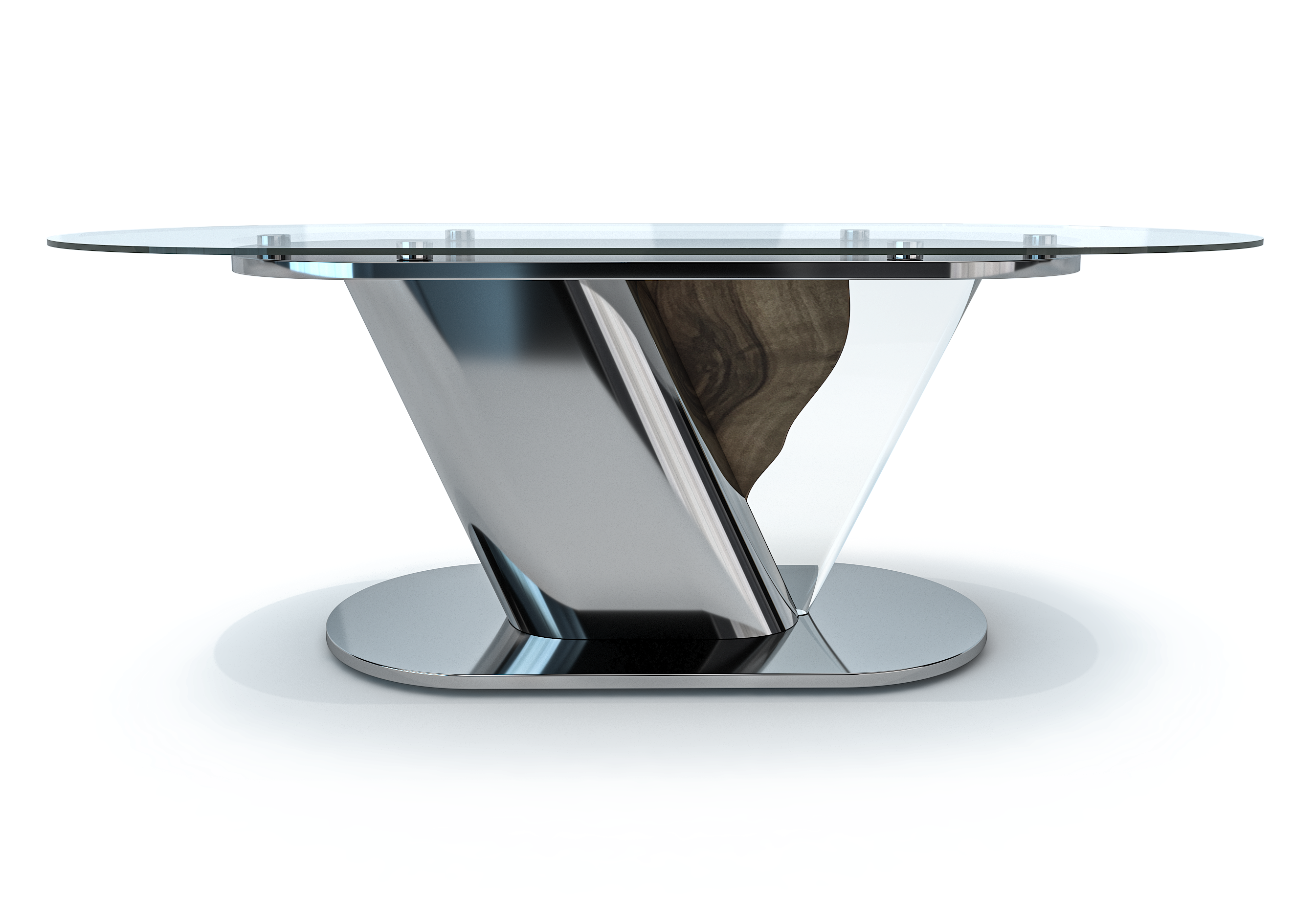 Evandros Glass Oval Dining Table