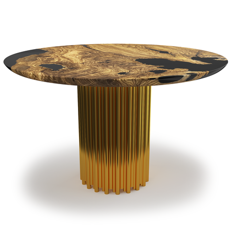 Evohe Olive Wood Round Dining Table