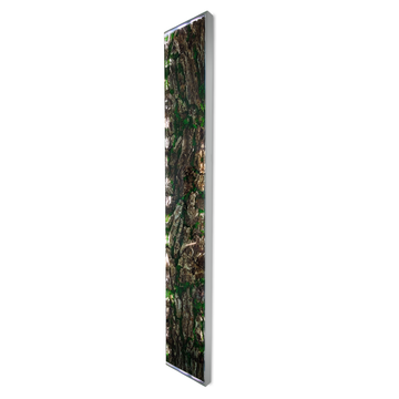 jungle strip wall art, wood & resin wall art, cornered rectangular wall art, eased edge wall art, ghost white resin wall art, polished stainless steel wall art, led wall art, white led wall art