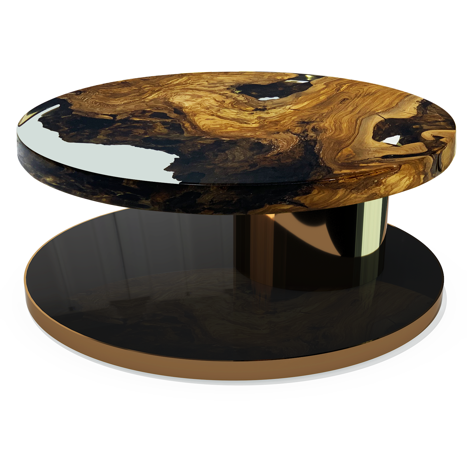 Saron Olive Wood Round Coffee Table